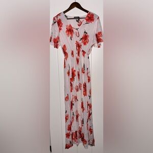 Basil‎ & Lola Floral Faux Wrap Overlay M Romper Women Dainty Cottagecore Prairie